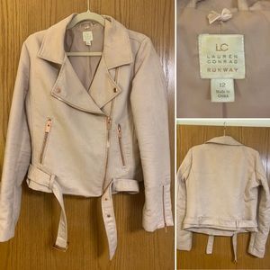 Lauren Conrad Blush Faux Suede Moto Jacket